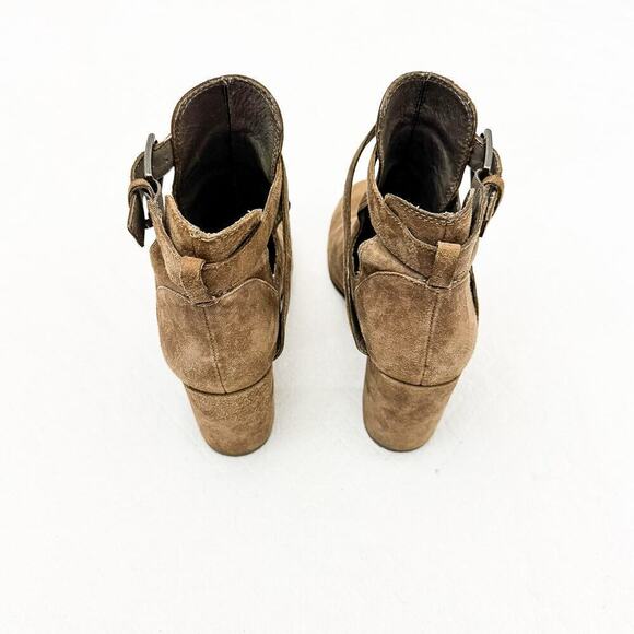 ASH Famous Suede Leather Cross Strap Heeled Ankle Boots Size 37 - Picture 5 of 8